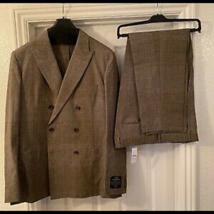 J Crew Plaid Double Breasted Suit